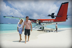 Sea plane ride in Maldives