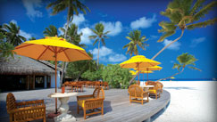 Beach restaurant of a Maldive resort