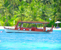 Motor boat in Maldivinan waters